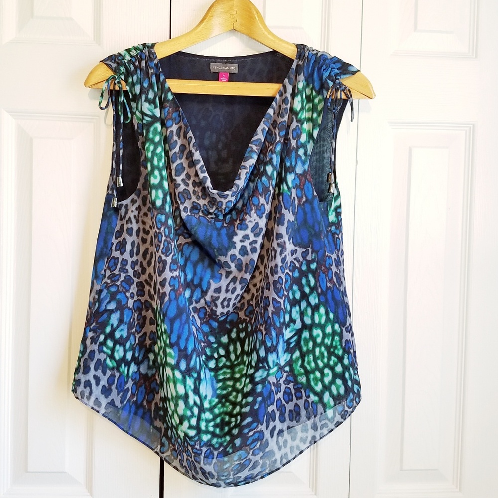 Vince Camuto Animal Print Sleeveles Cowl, Small